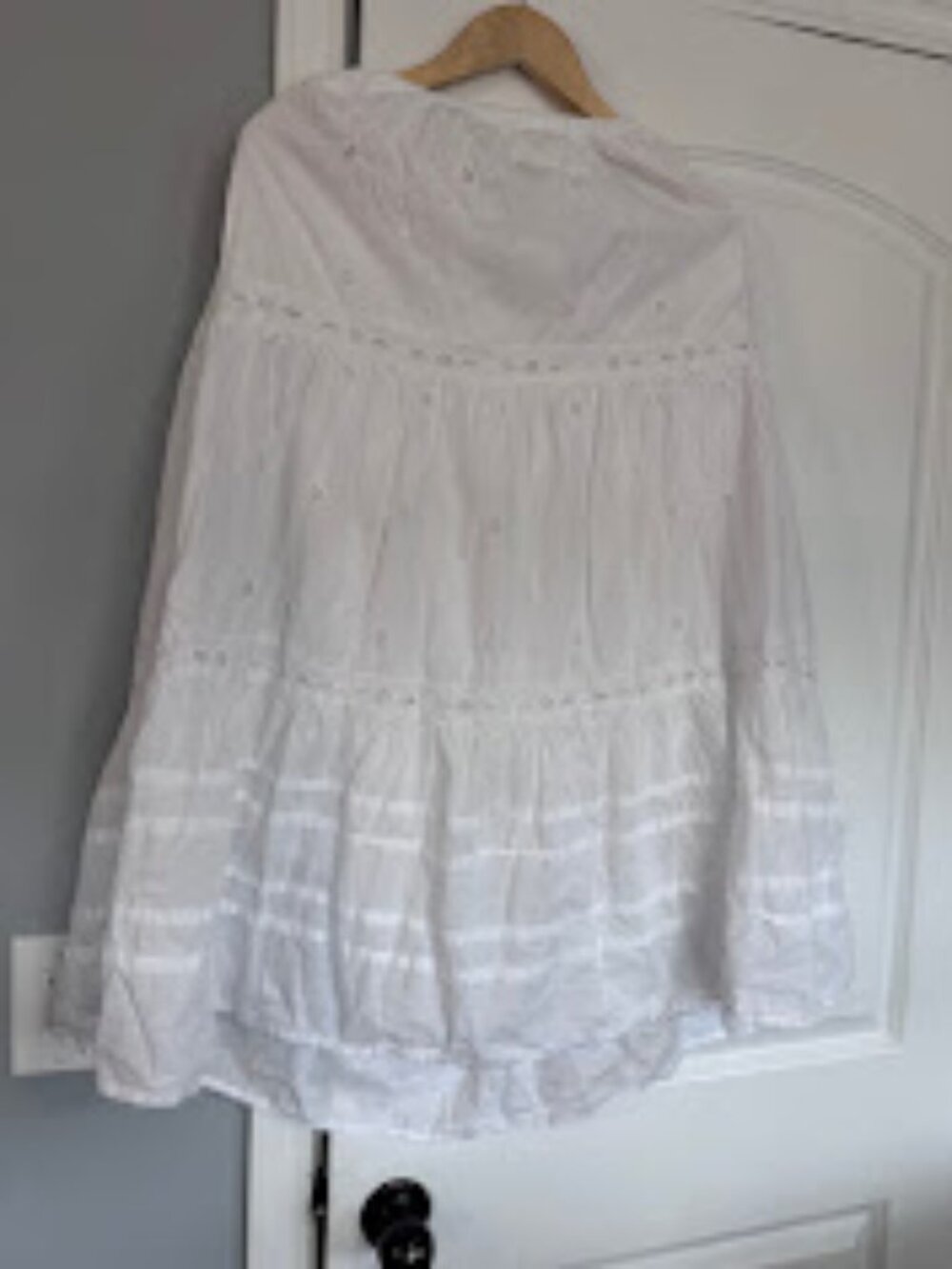 White  Boho Maxi Skirt — Medium | TJ Maxx
